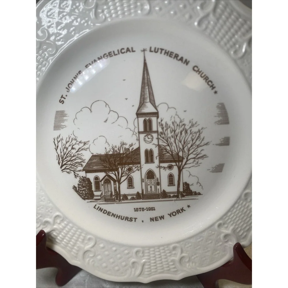 St. John's Evangelical‎ Lutheran CHURCH Display Plate Lindenhurst L.I. New York